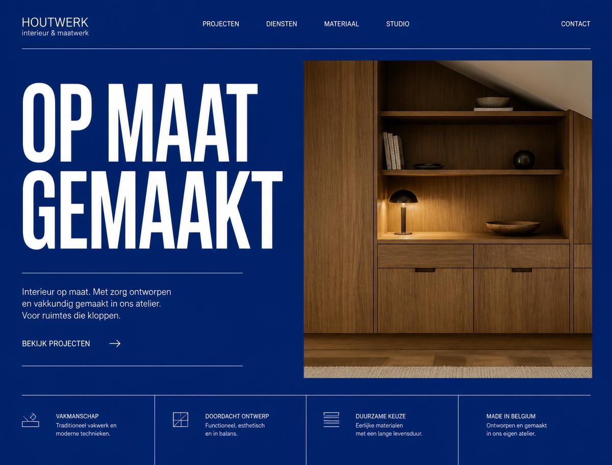 Ontwerpconcept voor Houtwerk, interieurbouw
